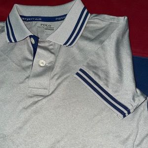 Gray and blue polo for boys